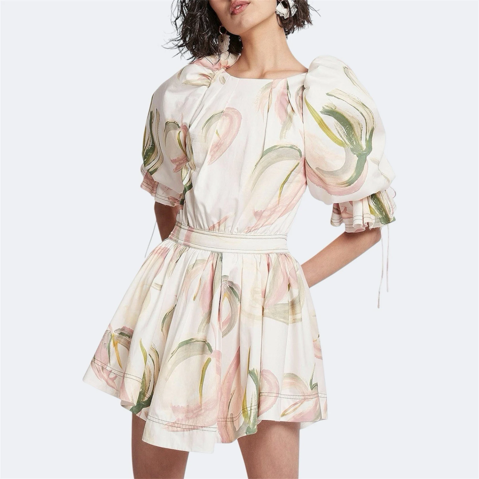 Aje Imprint Floral Mini Dress AU 6 / US 2 / XS Cotton Sleeves Cottagecore