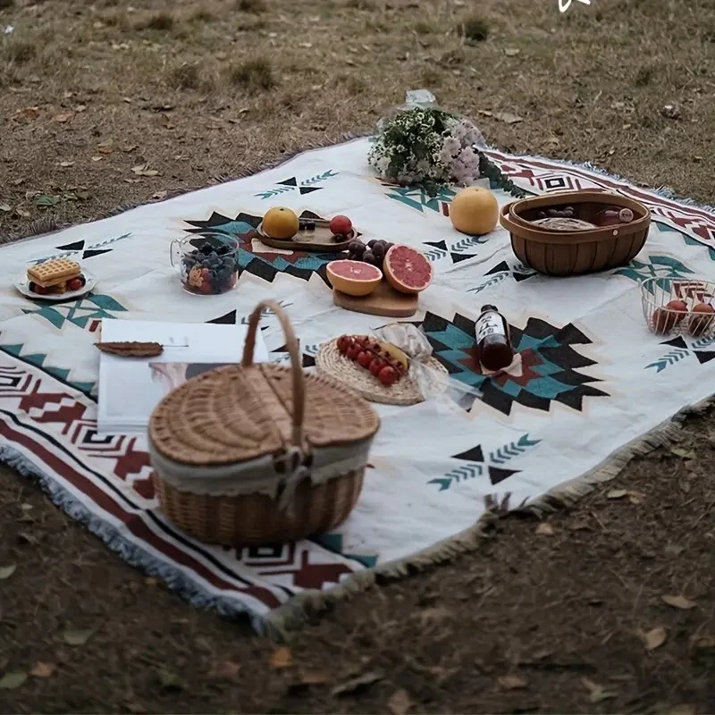 Retro Indoor Outdoor Throw Camping Picnic Travel Home Blanket Small 90 x 90cm